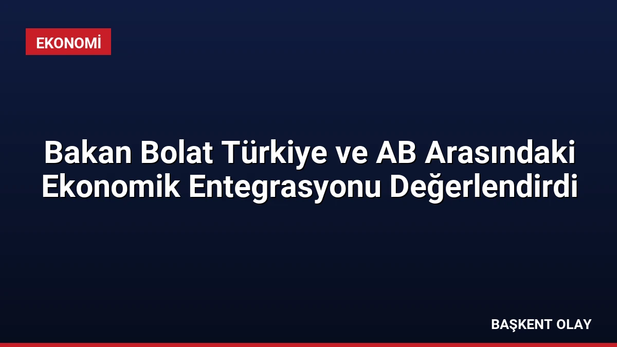 Bakan Bolat Türkiye ve AB Arasındaki Ekonomik Entegrasyonu Değerlendirdi