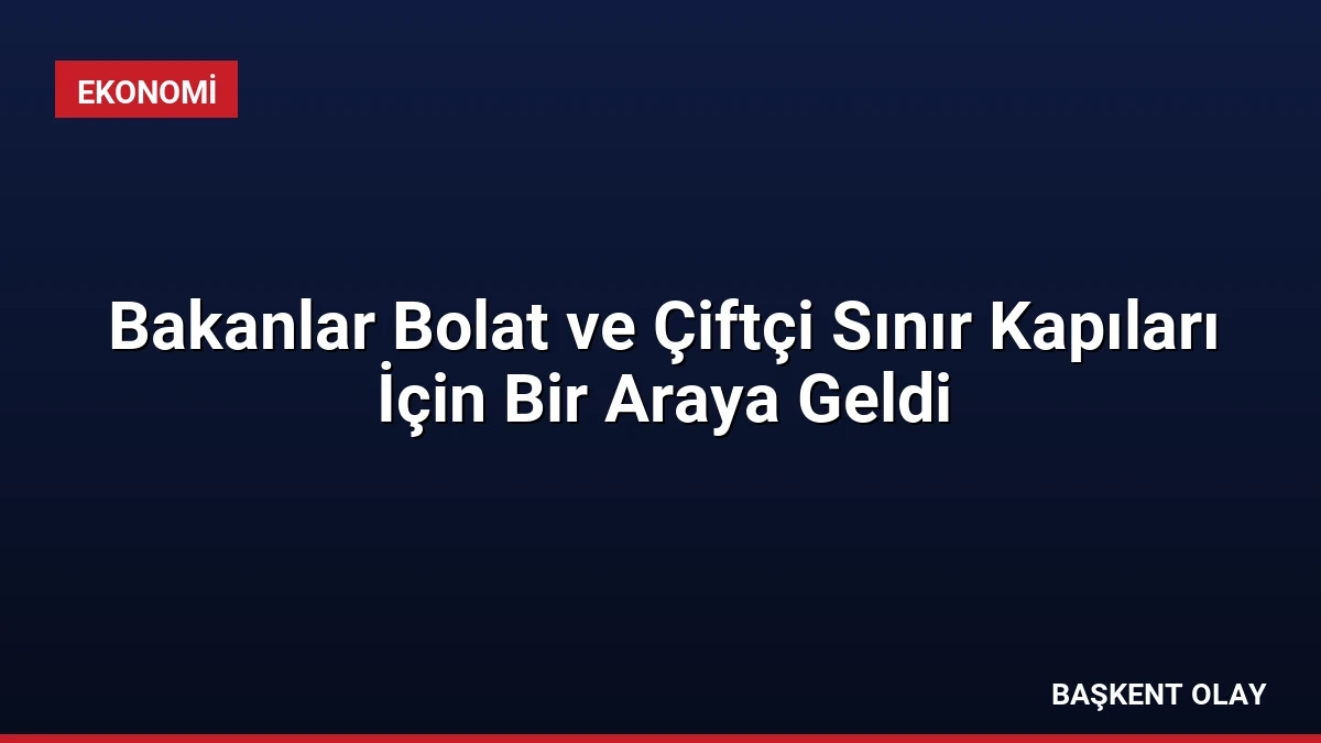Bakanlar Bolat ve Çiftçi Sınır Kapıları İçin Bir Araya Geldi