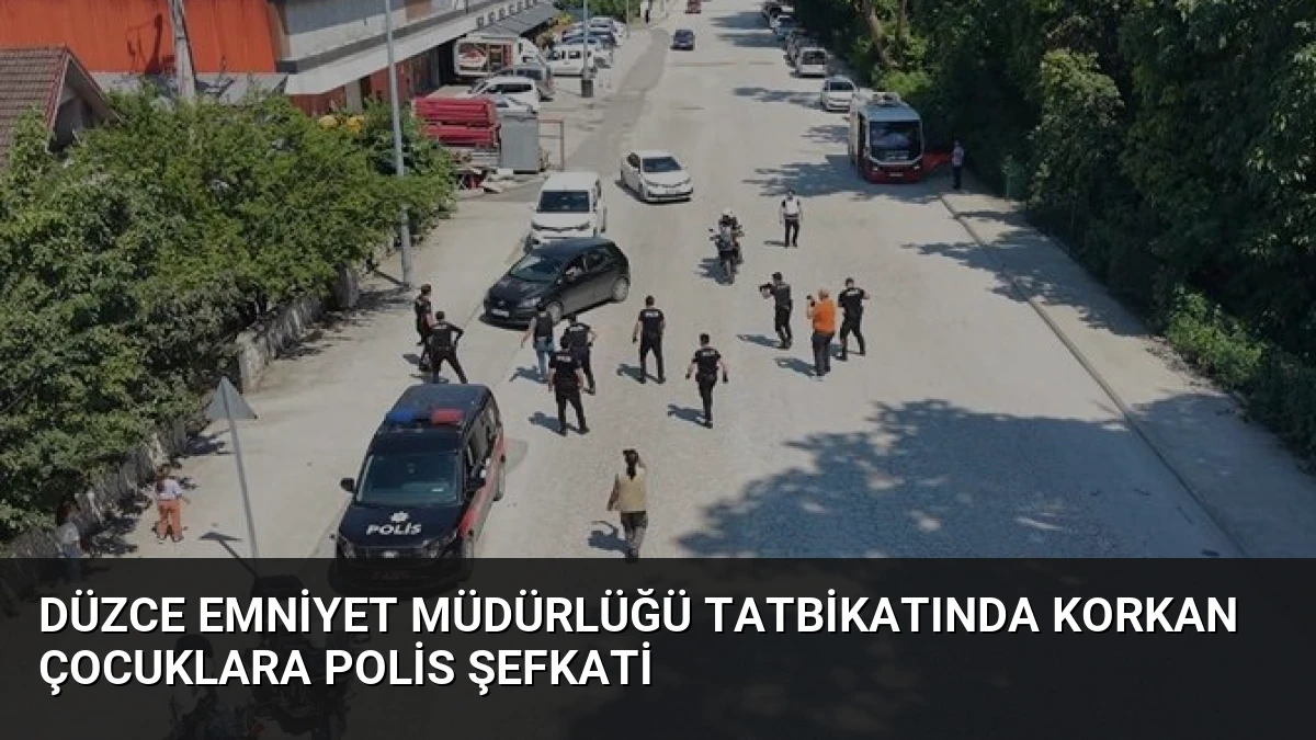 Düzce Emniyet Müdürlüğü Tatbikatında Korkan Çocuklara Polis Şefkati