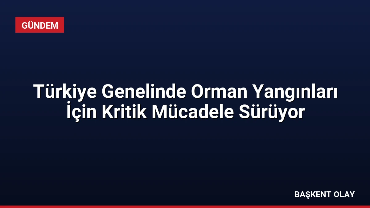 Türkiye Genelinde Orman Yangınları İçin Kritik Mücadele Sürüyor