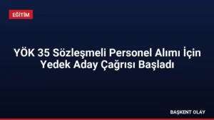 YÖK 35 Sözleşmeli Personel Alımı İçin Yedek Aday Çağrısı Başladı