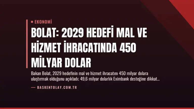 Bolat: 2029 hedefi mal ve hizmet ihracatında 450 milyar dolar