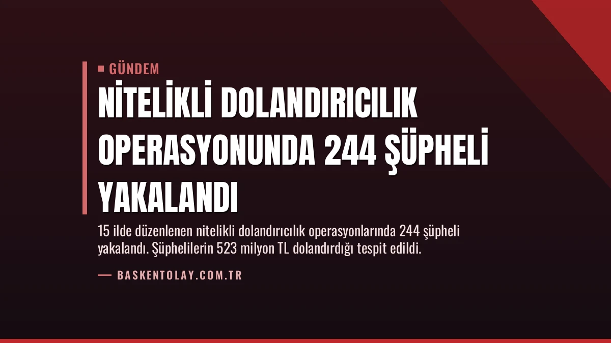 Nitelikli Dolandırıcılık Operasyonunda 244 Şüpheli Yakalandı