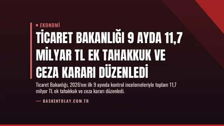 Ticaret Bakanlığı 9 Ayda 11,7 Milyar TL Ek Tahakkuk ve Ceza Kararı Düzenledi